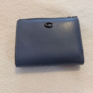Coach Small Blue Leather Snap Wallet